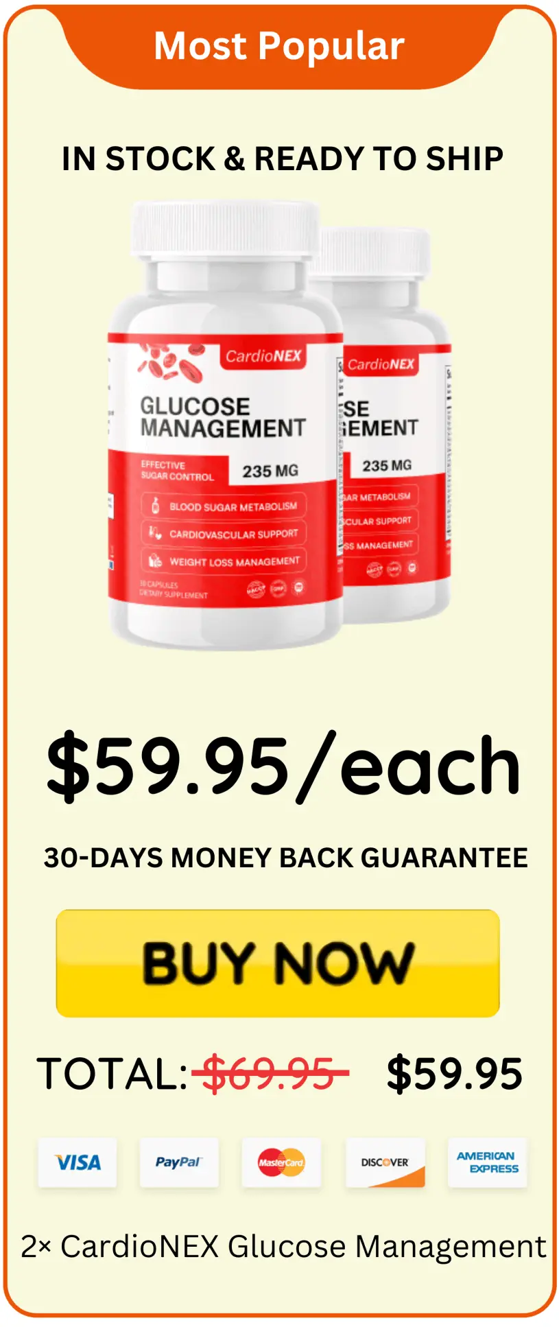 CardioNEX Glucose Management offer price